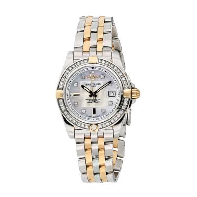 BREITLING STARLINER MOTHER OF PEARL DIAMOND BEZEL WATCH