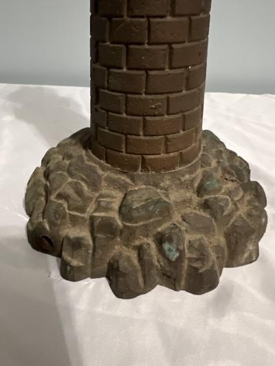 BRONZE ART DECO LIGHTHOUSE LAMP