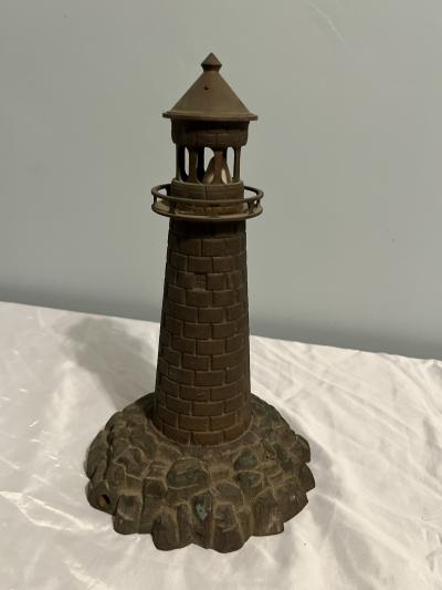 BRONZE ART DECO LIGHTHOUSE LAMP