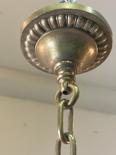 BRONZE ART DECO STAR CHANDELIER