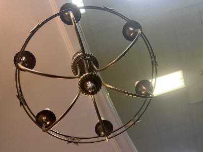 BRONZE ART DECO STAR CHANDELIER