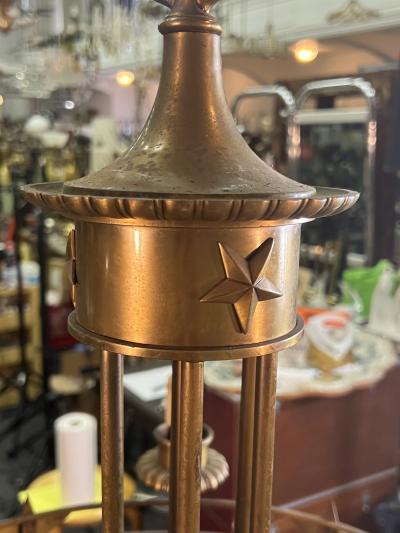 BRONZE ART DECO STAR CHANDELIER