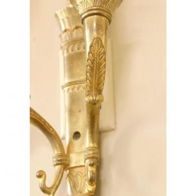 BRONZE DORE EMPIRE SCONCES PAIR