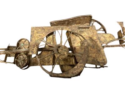 BRUTALIST MIXED METALS FARM TRACTOR SCULPTURE