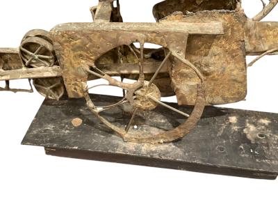 BRUTALIST MIXED METALS FARM TRACTOR SCULPTURE