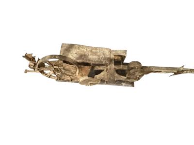 BRUTALIST MIXED METALS FARM TRACTOR SCULPTURE