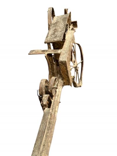 BRUTALIST MIXED METALS FARM TRACTOR SCULPTURE