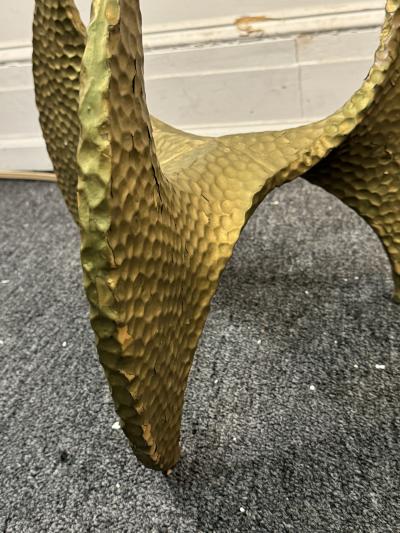 BRUTALIST MODERNIST GILT RESIN PROPELLER TABLE