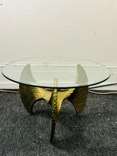 BRUTALIST MODERNIST GILT RESIN PROPELLER TABLE