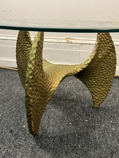 BRUTALIST MODERNIST GILT RESIN PROPELLER TABLE