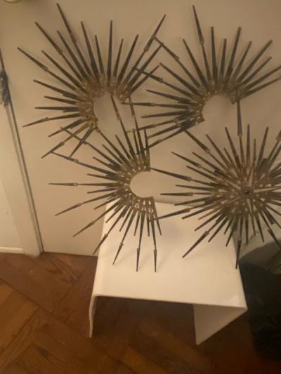 BRUTALIST NAIL STAR WALL SCULPTURE