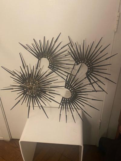 BRUTALIST NAIL STAR WALL SCULPTURE