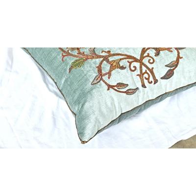 BVIZ Antique European Raised Gold Embroidery Pillow