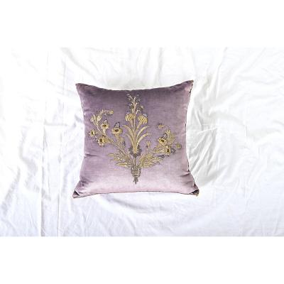 BVIZ Antique European Raised Gold Embroidery Pillow