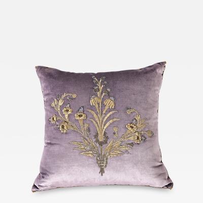 BVIZ Antique European Raised Gold Embroidery Pillow