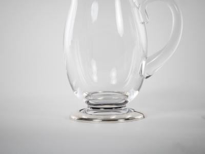 Baccarat Crystal Silver Base Art Deco Style Pair Water Pitcher