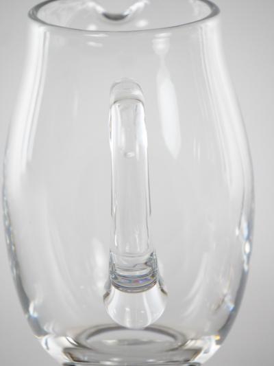 Baccarat Crystal Silver Base Art Deco Style Pair Water Pitcher