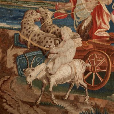 Bacchus and Ariadne early 18th Century mythological tapestry