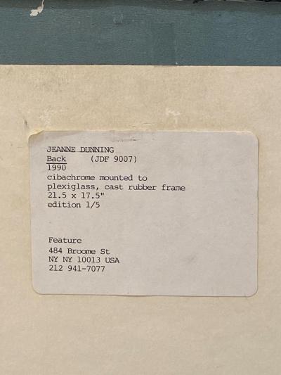 Back by Jeanne Dunning Signed Framed Photo American Circa 1990