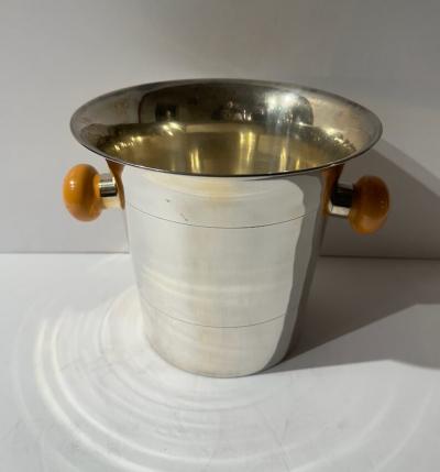 Bakelite Handled Silver Plate Art Deco Champagne Cooler