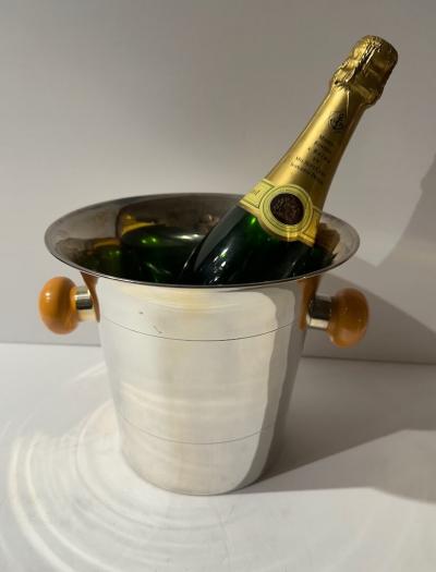 Bakelite Handled Silver Plate Art Deco Champagne Cooler