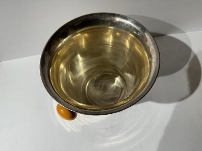 Bakelite Handled Silver Plate Art Deco Champagne Cooler