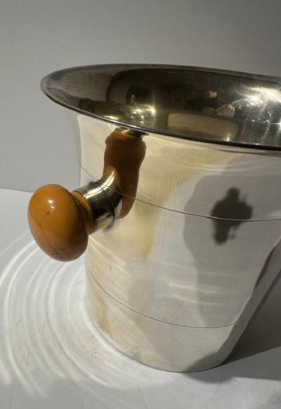 Bakelite Handled Silver Plate Art Deco Champagne Cooler