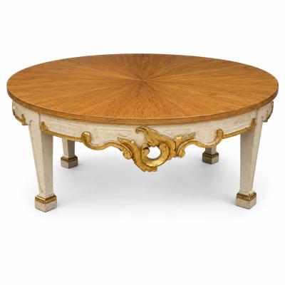 Baker Furniture Round Carved Coffee Table