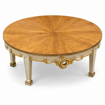 Baker Furniture Round Carved Coffee Table