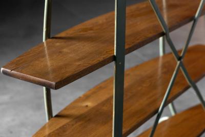 Bakery Display Rack with Iron Frame and Oak Shelves France 1920s