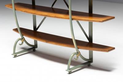 Bakery Display Rack with Iron Frame and Oak Shelves France 1920s