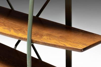 Bakery Display Rack with Iron Frame and Oak Shelves France 1920s