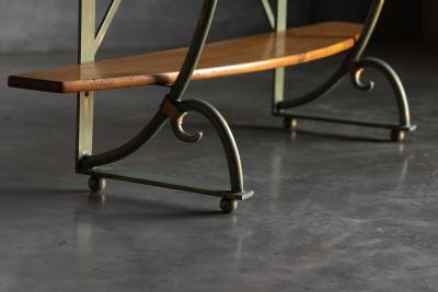 Bakery Display Rack with Iron Frame and Oak Shelves France 1920s