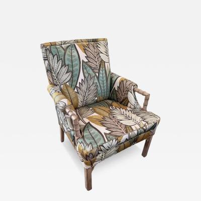 Balata Fabric Casamance Faux Bamboo Palm Leaf Arm Chair 1 of 2