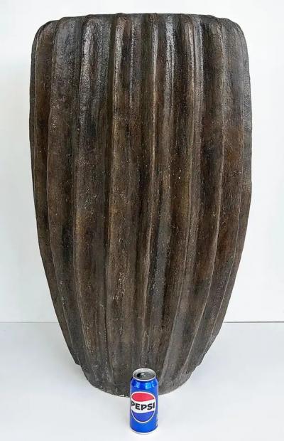 Balinese Fluted Brown Terracotta Planters Four Available