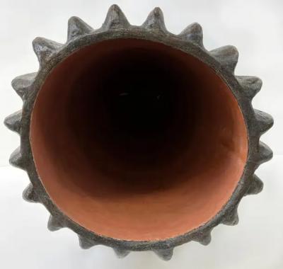 Balinese Fluted Brown Terracotta Planters Four Available