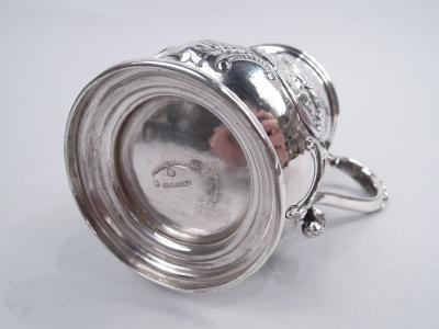 Ball Black Classical Coin Silver Christening Mug with Rural Idyll