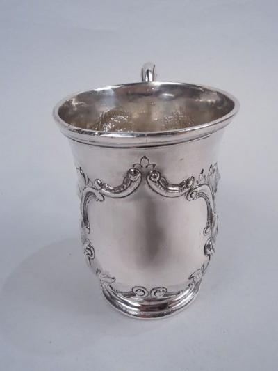 Ball Black Classical Coin Silver Christening Mug with Rural Idyll