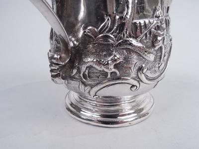 Ball Black Classical Coin Silver Christening Mug with Rural Idyll