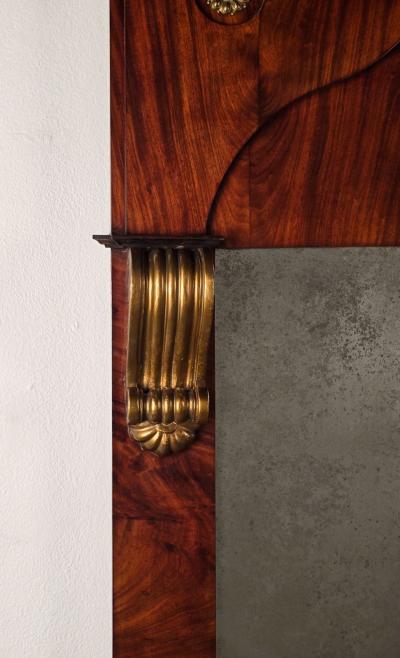 Baltic Biedermeier Mahogany and Gilt Mirror Sweden or Denmark