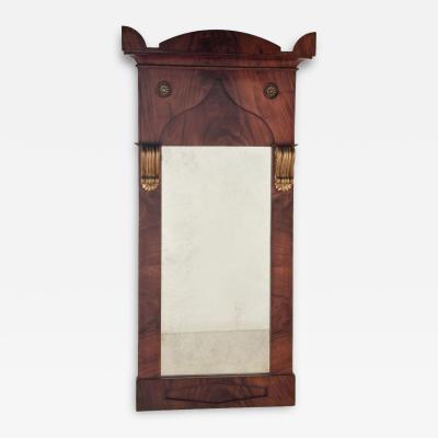 Baltic Biedermeier Mahogany and Gilt Mirror Sweden or Denmark