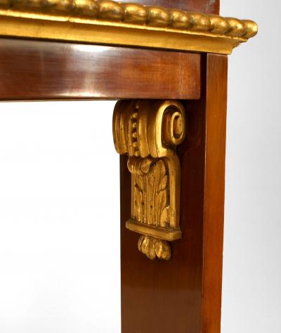 Baltic Neoclassic Mahogany and Gilt Caryatid Console Table