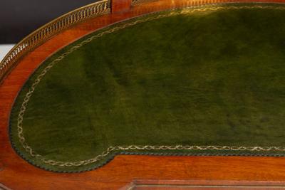 Baltic Neoclassical Mahogany Kidney Form Writing Desk Bureau Plat ca 1880