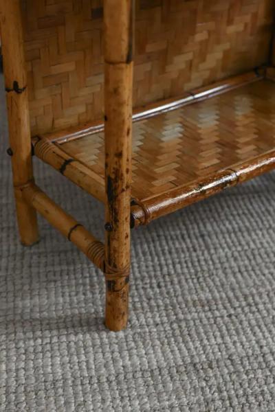 Bamboo Bookshelf With Pressed Bamboo Panels 1970