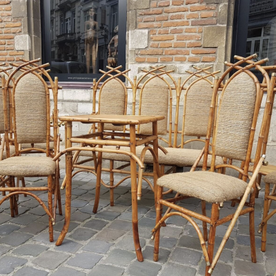 Bamboo Living room Set by Giusto Puri Purini 1950s