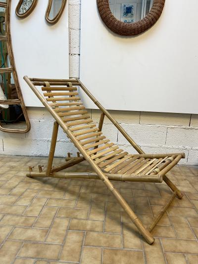 Bamboo Lounge Chair Italy 1980s