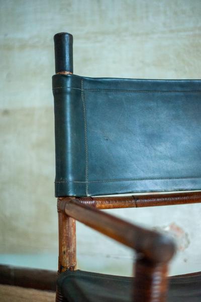 Bamboo Lounge set with Chair and Footstool 1970s