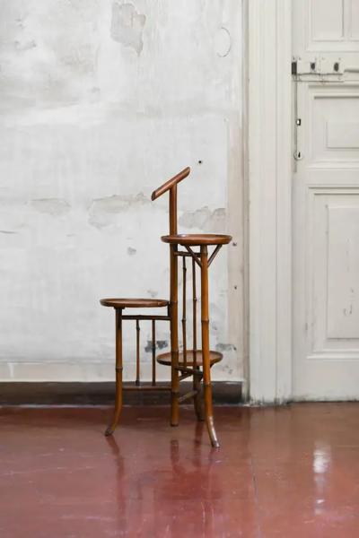 Bamboo Valet Stand With Three Shelves Early 20th Century