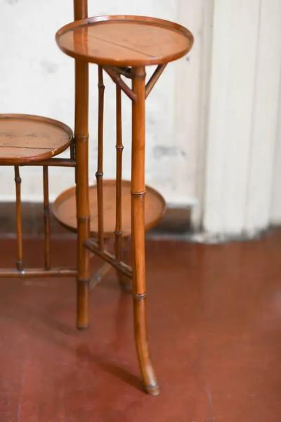 Bamboo Valet Stand With Three Shelves Early 20th Century