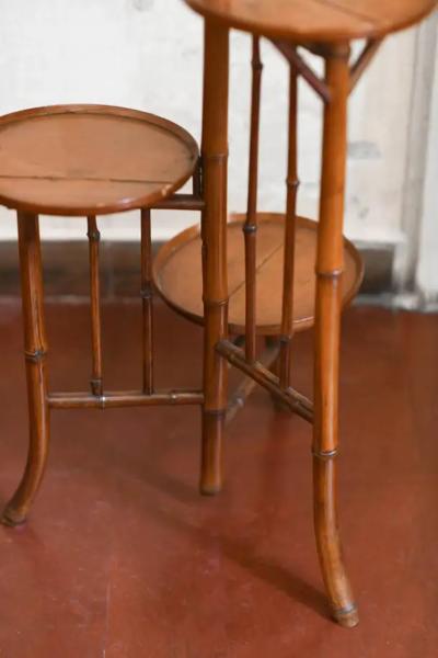 Bamboo Valet Stand With Three Shelves Early 20th Century
